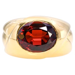 Vintage Gucci 18k Yellow Gold 3.09ct Spessartine Garnet Ring