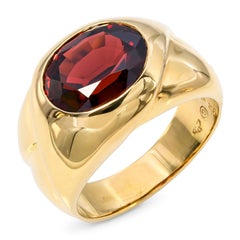 Vintage Gucci 18k Yellow Gold 3.09ct Spessartine Garnet Ring