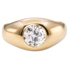 Antique 14k Yellow Gold .82ct Old European Diamond Gypsy Ring