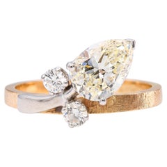 Vintage Yellow Gold 1.15ctw Diamond Bypass Ring