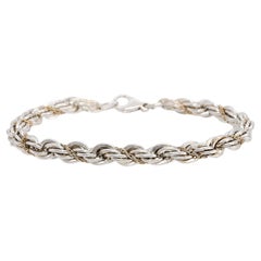 Tiffany & Co. Sterling Silver 14k Gold Twist Link Bracelet