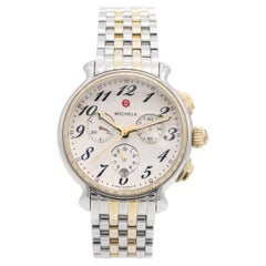 Michele Fluette Diamond Bezel Two-Tone Stainless Steel Chronograph Watch MW24A01