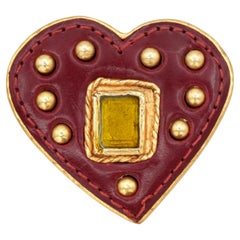 Vintage Christian Lacroix Gold-Tone Heart Brooch