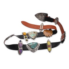 Pat Areias Multi-Stone Belt Victoria Masse Stoll & Other Artist-Signed Conchos