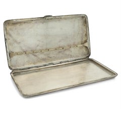 Caja de cigarrillos japonesa antigua de plata de ley 950 con el Monte Fuji