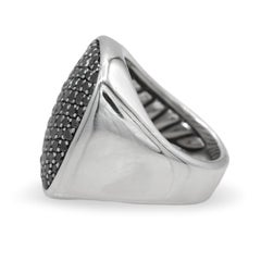 David Yurman Sterling Silver Pavé Black Diamond Signet Men's Ring