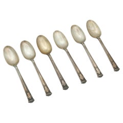 Tiffany & Co. San Lorenzo Demitasse Coffee Spoon Set of 6 with Roll Case