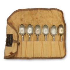 Tiffany & Co. San Lorenzo Demitasse Coffee Spoon Set of 6 with Roll Case