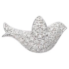 14k White Gold Diamond Pave Dove Pendant