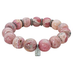 Sheryl Lowe – Armband aus Sterlingsilber mit Rhodochrosit- und Diamantperlen