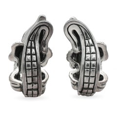 Boucles d'oreilles vintage Barry Kieselstein-Cord de 1988 en argent sterling, motif alligator