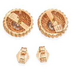 14k Yellow Gold 1.22tcw Diamond Bezel Set Stud Earrings