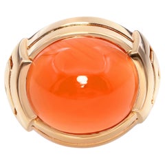 Anello greco Boucheron in oro giallo 18 carati e corniola