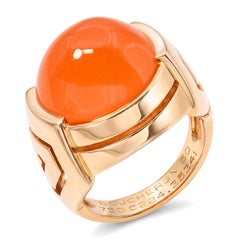Anello greco Boucheron in oro giallo 18 carati e corniola