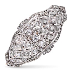 Antique Edwardian Silver-Topped Yellow Gold Old Cut Diamond Brooch