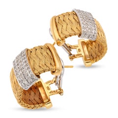 Ohrringe aus der „Primavera“-Kollektion von Roberto Coin aus 18-karätigem Gelbgold und Diamanten