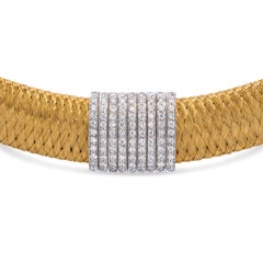Roberto Coin 18k Two Tone Gold Appassionata Woven Collar Necklace