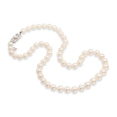 Mikimoto 18k White Gold Graduated Pearl Strand Necklace