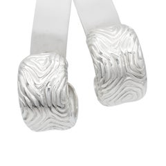 Vintage Tiffany & Co. Sterling Silver Wood Grain Clip-On Earrings