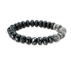 Sheryl Lowe Armband aus Sterlingsilber mit schwarzem Onyx und Diamanten
