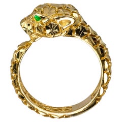 10k Yellow Gold Italian Geometric Panther Design Ring
