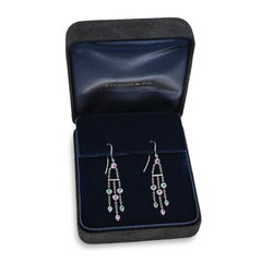 Tiffany & Co. 18k White Gold Tourmaline, Pink Sapphire Fringe Earrings