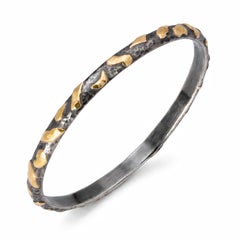Bracelet rigide bicolore argent et or Yossi Harari