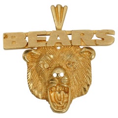 Vintage Michael Anthony 14k Yellow Gold Chicago Bears NFL Pendant