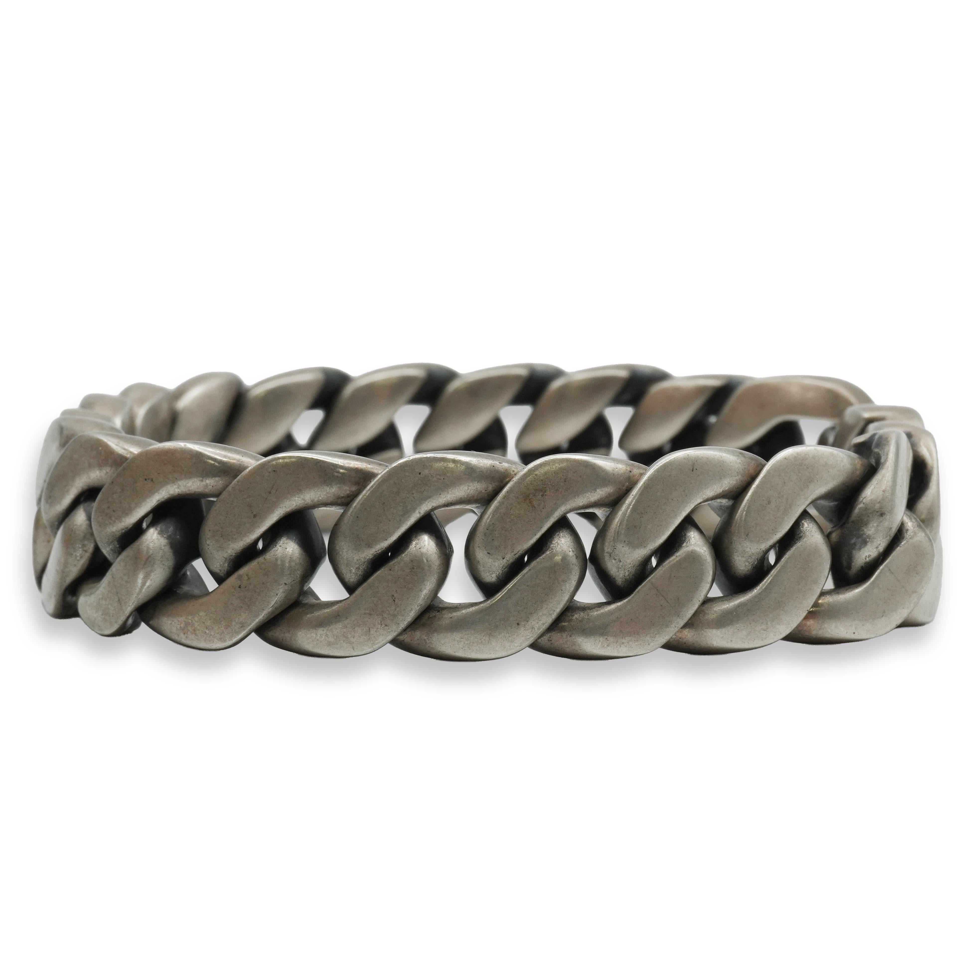 David Yurman Sterling Silver Curb Link Bracelet For Sale at 1stDibs