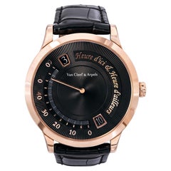 Van Cleef & Arpels 18k Rose Gold Heure D’ici & D’ailleurs 42mm Automatic Watch