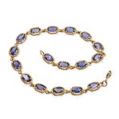 Vintage-Armband aus 14-karätigem Gelbgold mit Iolith-Gliedern