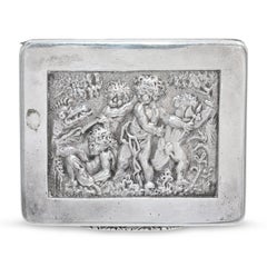 Antique Silver Putti & Dragon Relief Cigarette Case
