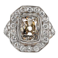 Cushion Cut Diamond Platinum Statement Ring