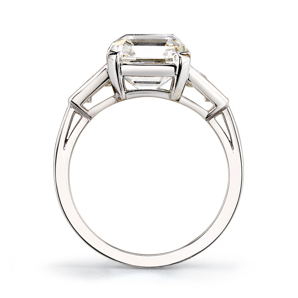 Modern Stunning 4.65 Carat Asscher Cut GIA Cert Diamond Engagement Ring