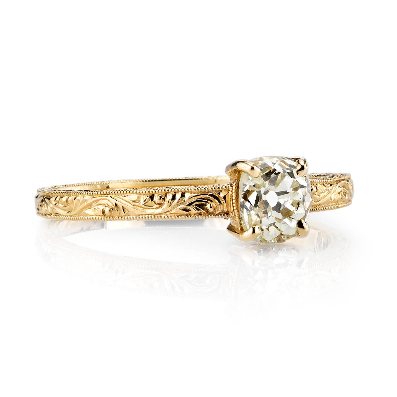 Edwardian Style Cushion Cut Diamond Engagement Ring at 1stDibs