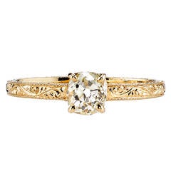 Edwardian Style Cushion Cut Diamond Engagement Ring