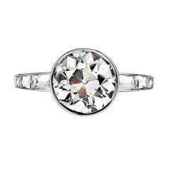 Classic and Sleek Old European Cut 2.61 Carat Diamond Platinum Engagement Ring