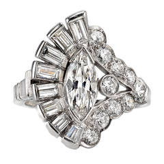 Incredible 1950's Marquise Statement Ring