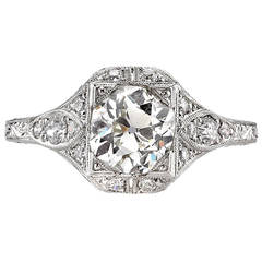 Vintage Cushion Cut Diamond Engagement Ring