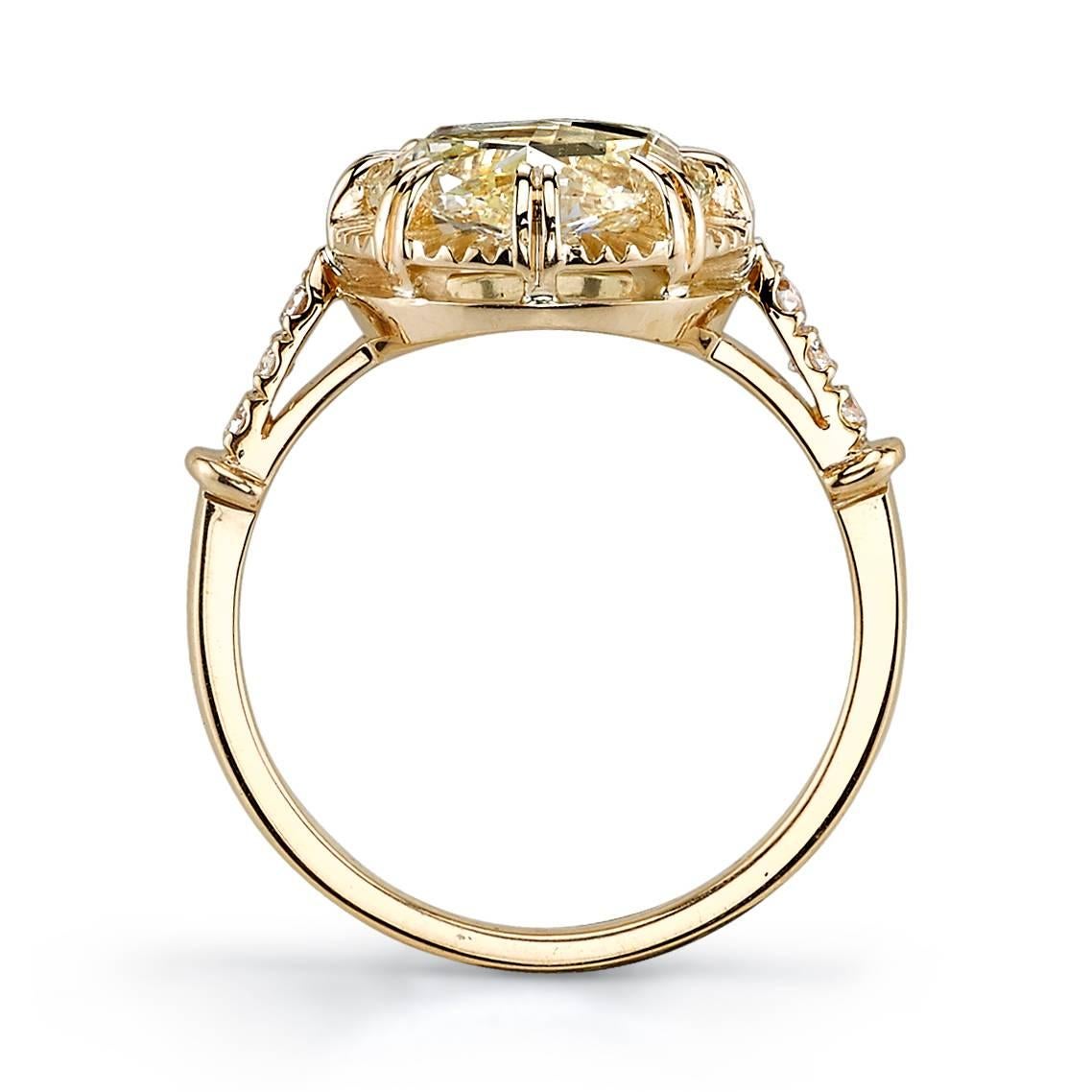 2.45 Carat Rose Cut Diamond Gold Engagement Ring  In New Condition In Los Angeles, CA