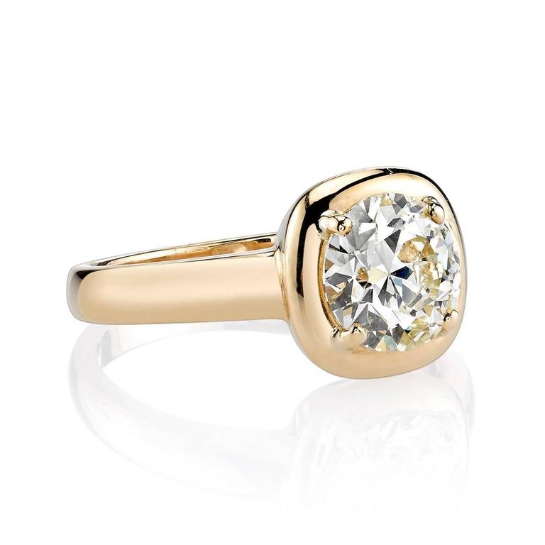 1.60 Carat Diamond Gold Solitaire Engagement Ring at 1stDibs