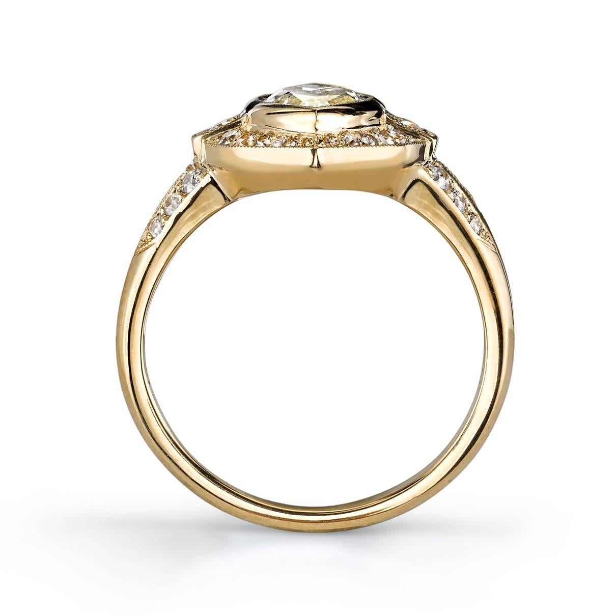 Art Deco Sleek 1.09 Carat GIA Cert Marquise Cut Diamond Gold Ring