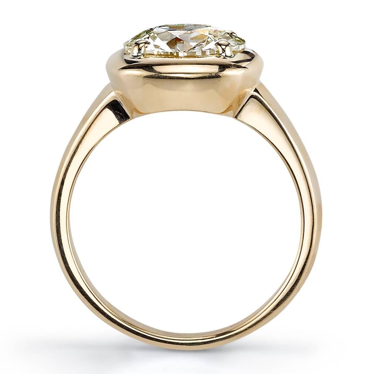 Contemporary Old European Cut Diamond Yellow Gold Engagement Ring