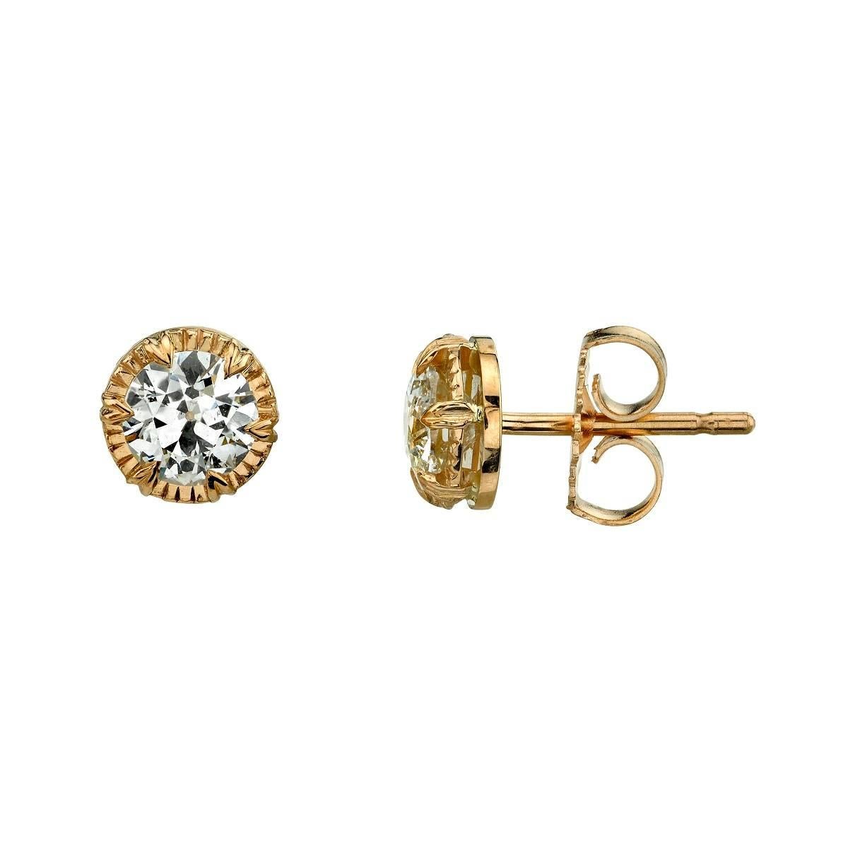 1.04 Carat Rose Gold Studs