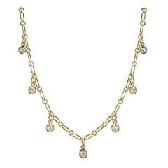 Seven Stone Diamond Gold Necklace 11