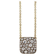 Diamond Gold Cobblestone Square Necklace