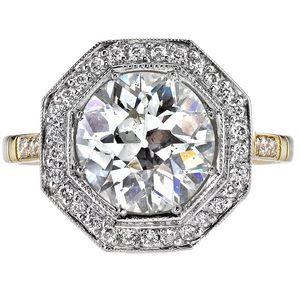 Old European Cut Diamond Engagement Ring at 1stDibs