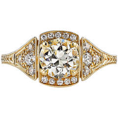 Old European Cut Diamond Gold Engagement Ring