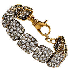 Cobblestone Diamond Gold Link Bracelet