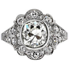 2.40 Carat Cushion Cut Diamond Platinum Engagement Ring 11